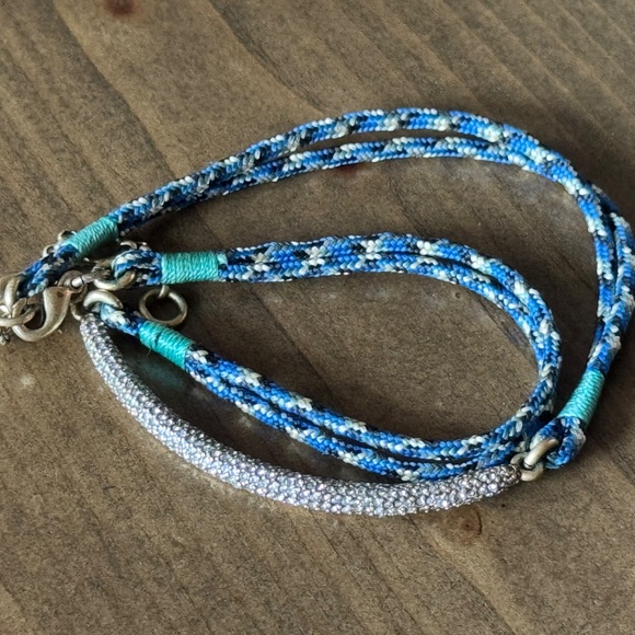 J.Crew Braided Rope Necklace Choker with Rhinestone-Encrusted Bar - Picture 6 of 11